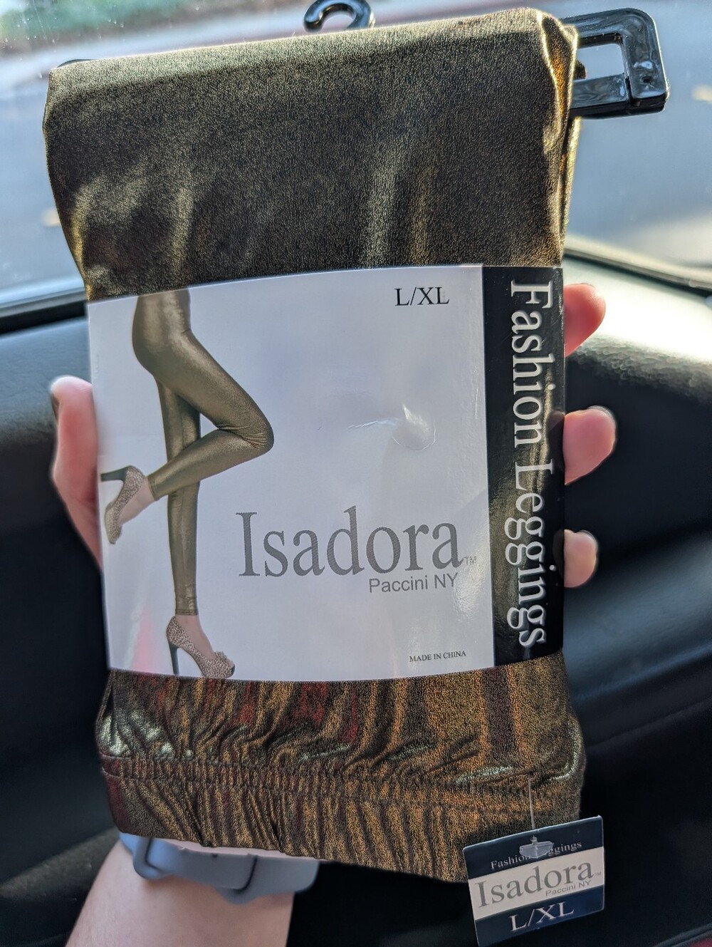 Brand New Women’s Metallic Gold Fashion Leggings, size L/XL